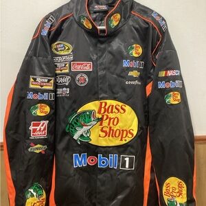 Tony Stewart #14 Bass Pro Shops Mobil 1 Racing Jacket - Black & Orange